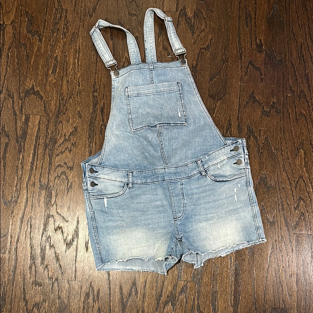 DL1961 Denim Maternity Overall Shorts